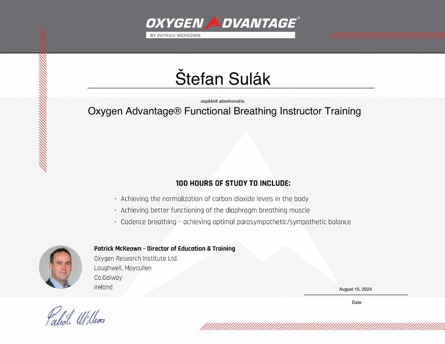 Certifikát — Functional Breathing Instructor